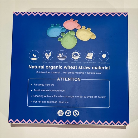 Peppa Pig Style Plate Set (pink) NIB - Picture 5 of 6